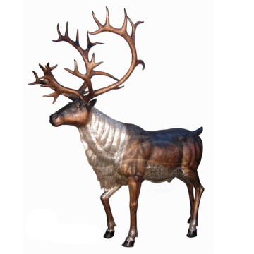 Garten Dekoration Casting Bronze Metall Handwerk Leben Größe Deer Statuen
